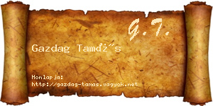 Gazdag Tamás névjegykártya