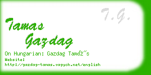 tamas gazdag business card